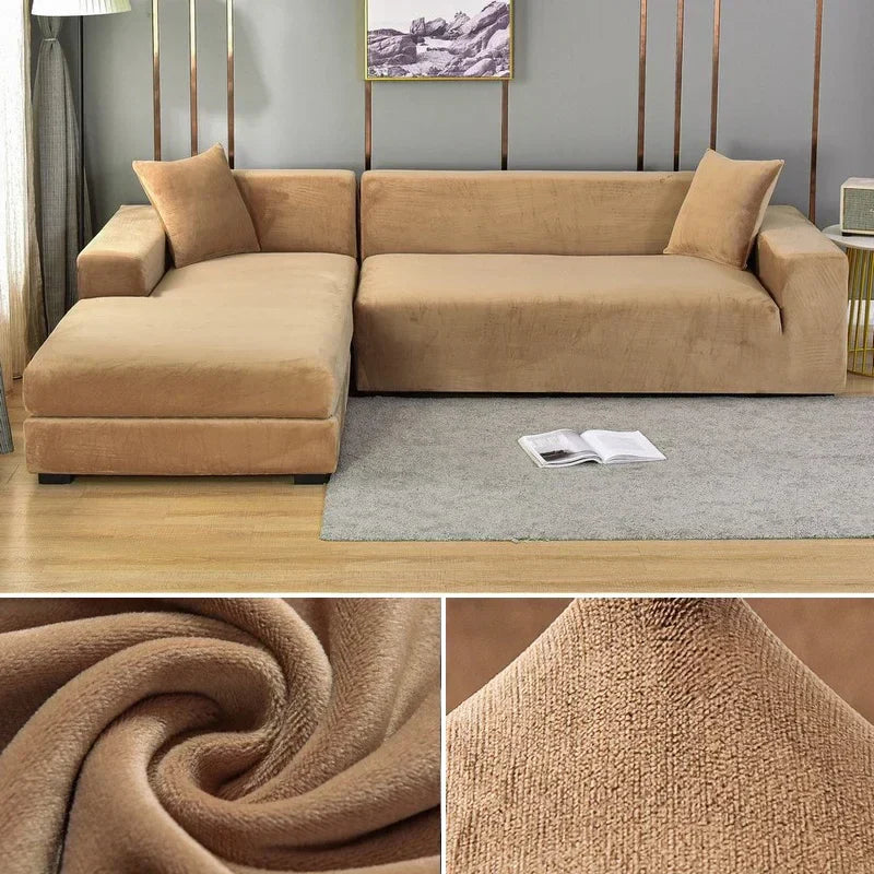 Stretch Fluwelen Kanapéhuzat Luxus Kivitelben – Sofina