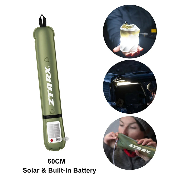 Felfújható Solar LED Csőlámpa - LumiGlow Pro