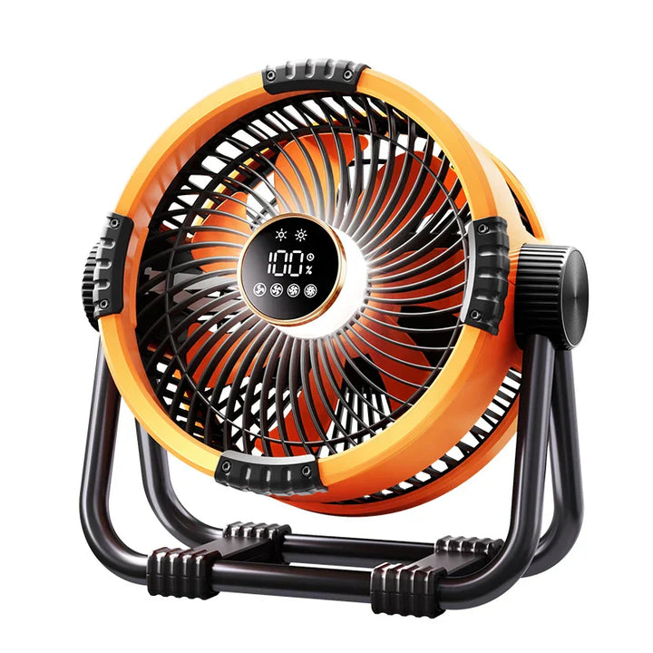 Kemping Ventilátor 20000mAh Akkumulátorral, LED Fénnyel és Távvezérléssel – WindMate