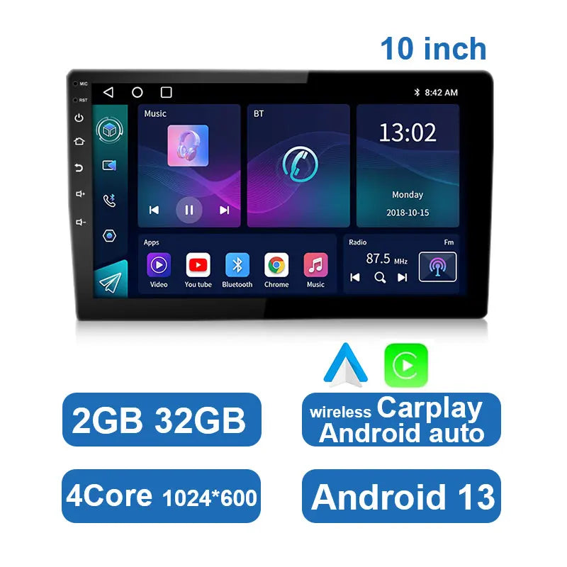 Univerzális Android autós lejátszó érintőképernyővel, GPS-szel és vezeték nélküli CarPlay-jel