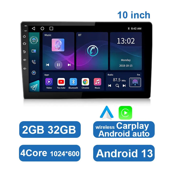 Univerzális Android autós lejátszó érintőképernyővel, GPS-szel és vezeték nélküli CarPlay-jel
