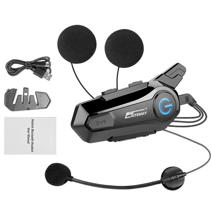 Bluetooth Motoros Sisak Intercom Fülhallgató 1000m Hatótávval és IPX6 Vízállósággal – RoadComm