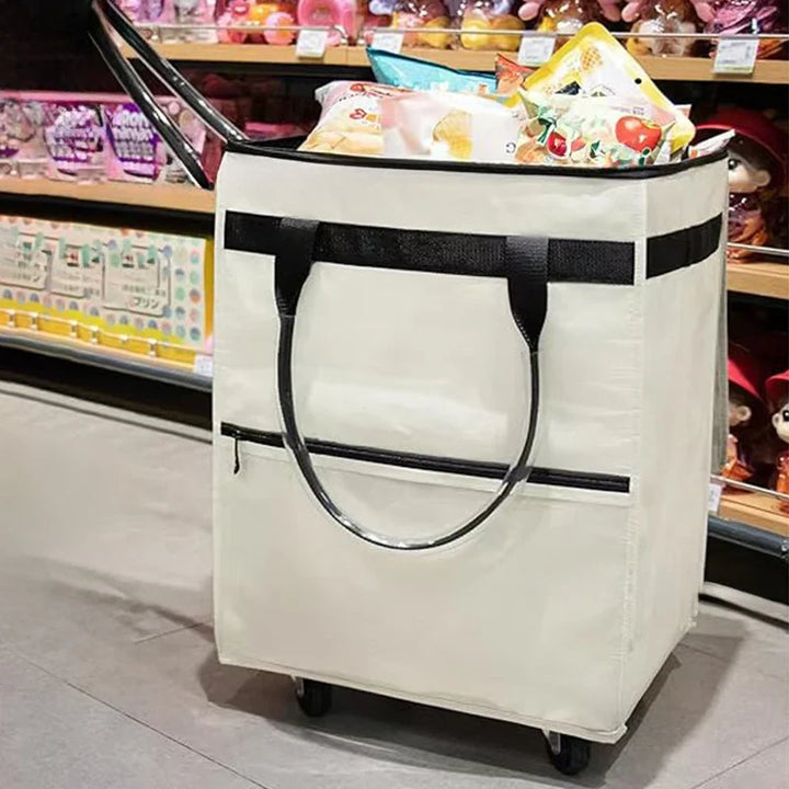 Újrahasználható bevásárlótáska kerekekkel – Rollex – (Nagy kapacitású)