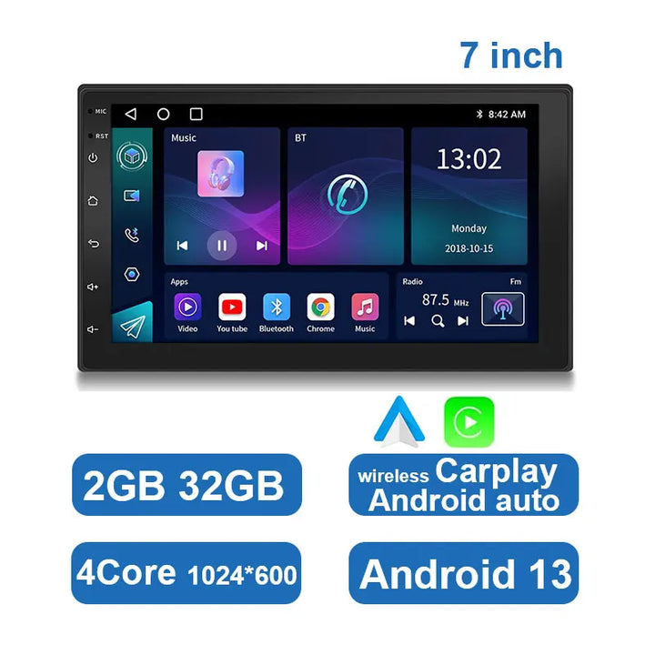 Univerzális Android autós lejátszó érintőképernyővel, GPS-szel és vezeték nélküli CarPlay-jel