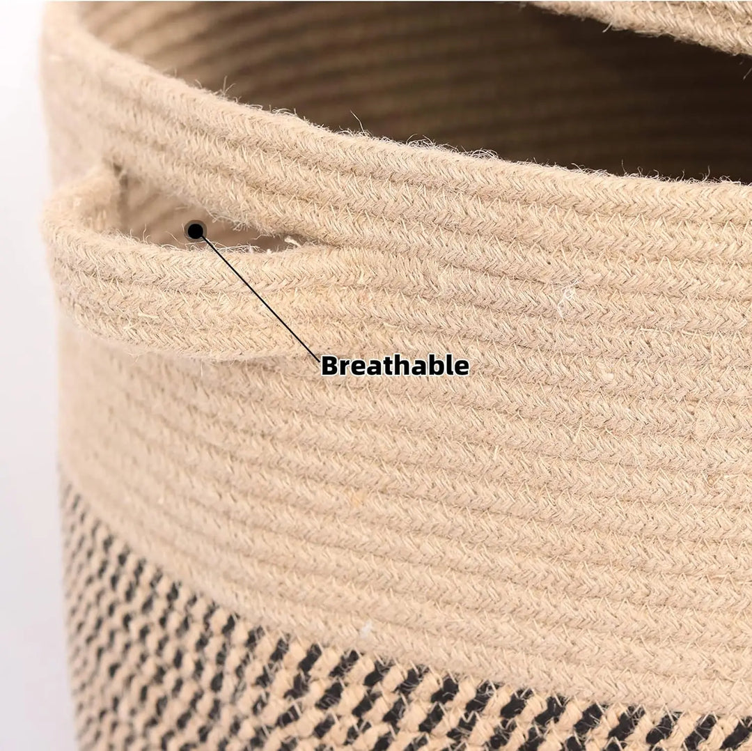 Woven Cotton Mosoda- és Tárolókosár Fedéllel 60L – Amara
