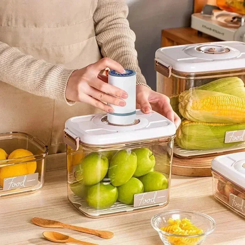 Étel Vákuum Tároló Doboz Átlátszó Tartály Kézi Pumpával – FreshLock