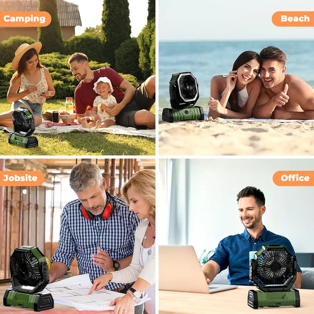 Kemping ventilátor 20,000mAh akkumulátorral, LED lámpával és távirányítóval – AirMate