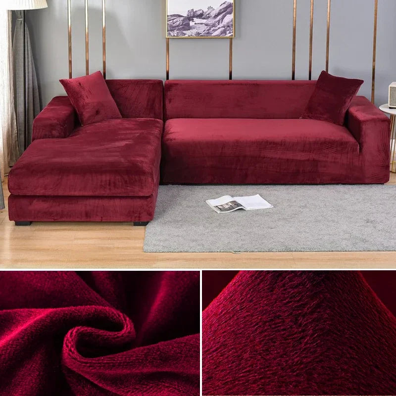 Stretch Fluwelen Kanapéhuzat Luxus Kivitelben – Sofina