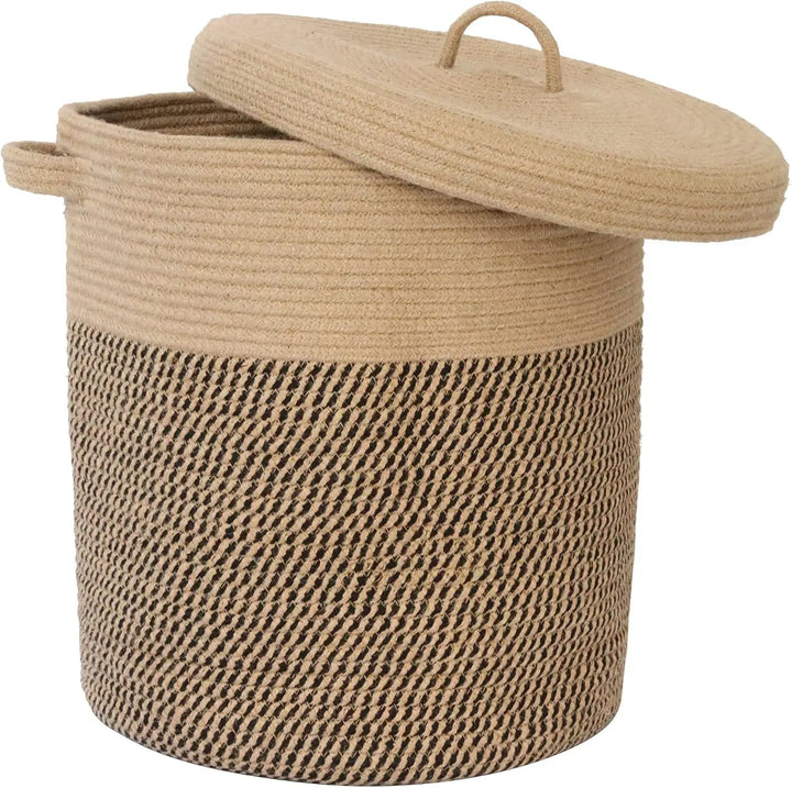 Woven Cotton Mosoda- és Tárolókosár Fedéllel 60L – Amara