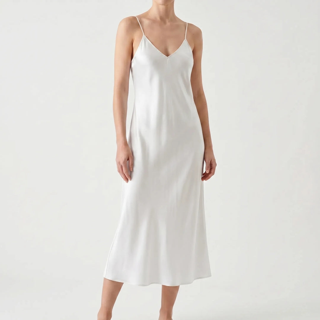 Satin Texture Slip Dress -  Lois