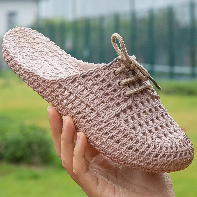 Légáteresztő női kültéri loafer nyitott orral – Linaya