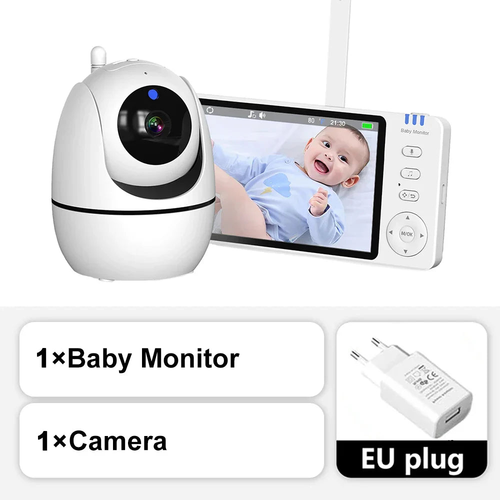 5 hüvelykes HD videós babmonitor kamerával, PTZ zoommal és éjjellátóval