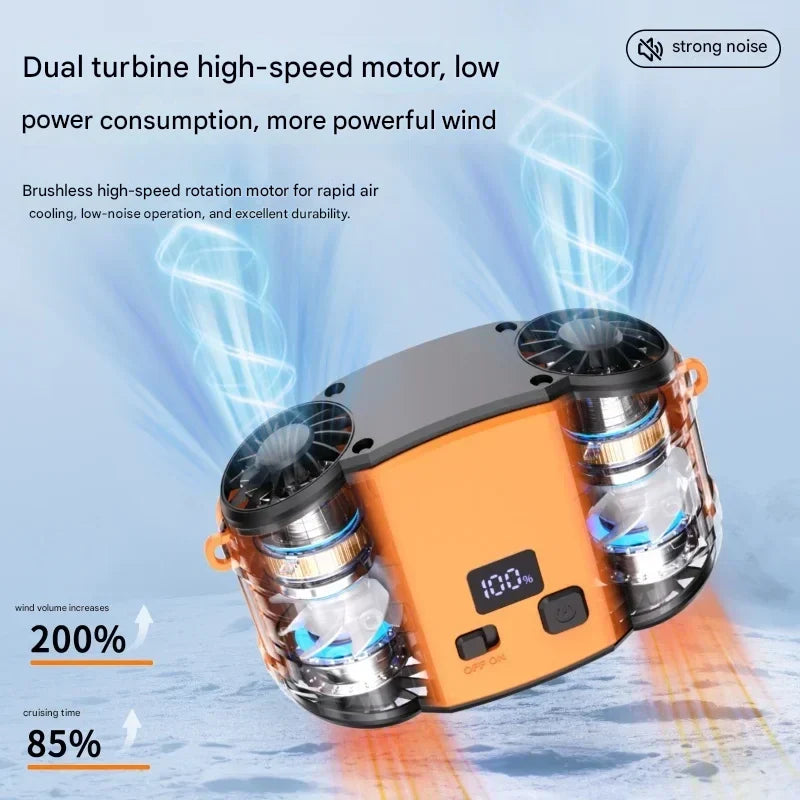 Kültéri Kétcsatornás Derék és Nyak Ventilátor Két Szellőzőnyílással – WindMate