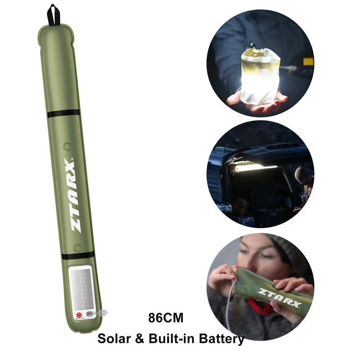 Felfújható Solar LED Csőlámpa - LumiGlow Pro