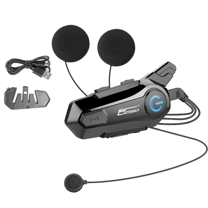 Bluetooth Motoros Sisak Intercom Fülhallgató 1000m Hatótávval és IPX6 Vízállósággal – RoadComm