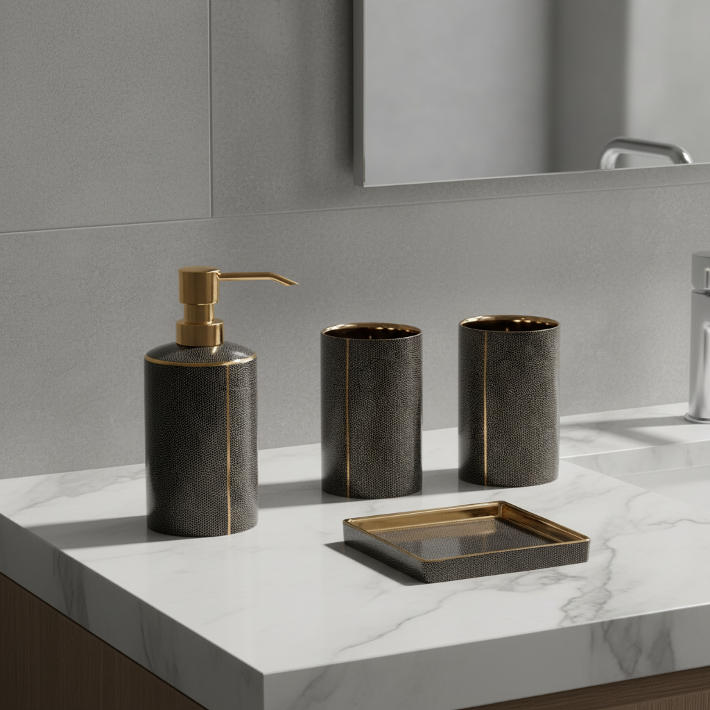 Schlankes Keramik Badezimmer Set - SereniBath