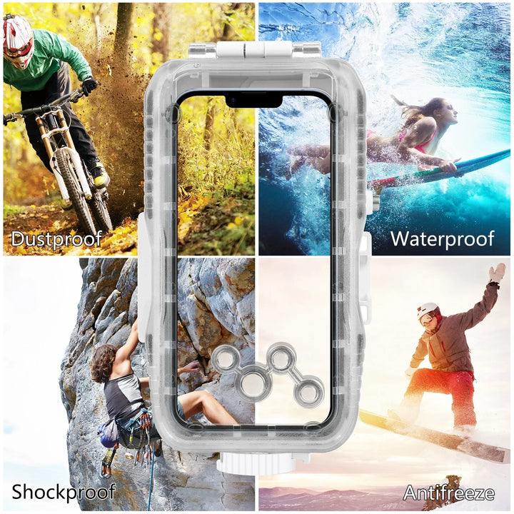 Vízálló búvártok iPhone-hoz 40 m mélységvédettel és érintésvezérléssel – AquaShield