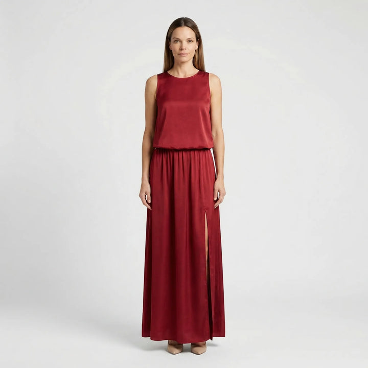 Sleeveless Maxi Dress With Side Split - Vickie
