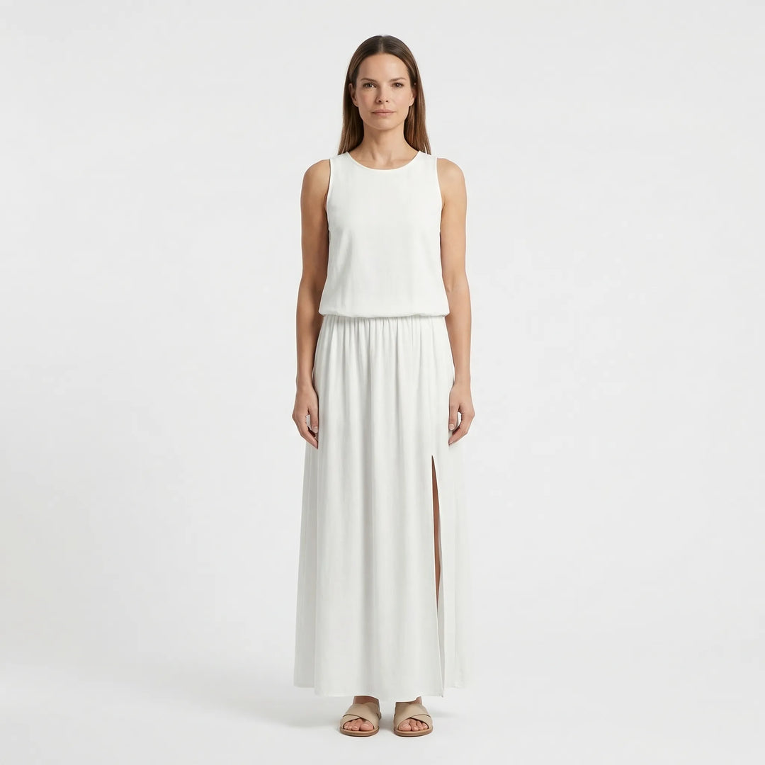Sleeveless Maxi Dress With Side Split - Vickie