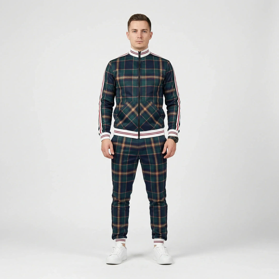 Slim Fit Jogger Set Mit Stehkragen - Riccardo