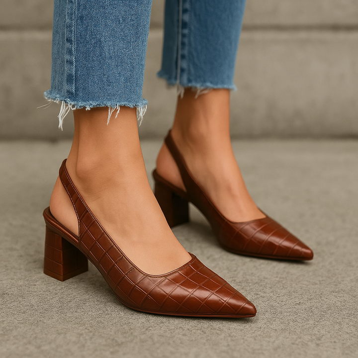 Slingback Pumps Mit Blockabsatz -  Annika