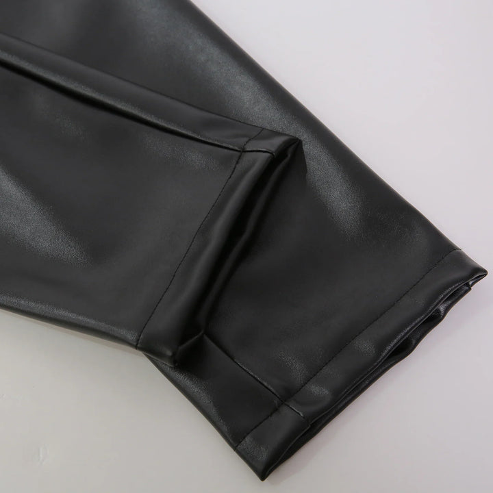 Slim Fit Rugalmas Bőr Nadrág Férfiaknak - Lars