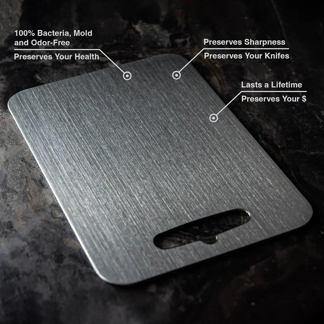 Titanium Vágódeszka BPA vagy Mikroplasztikok Nélkül - PureSteel