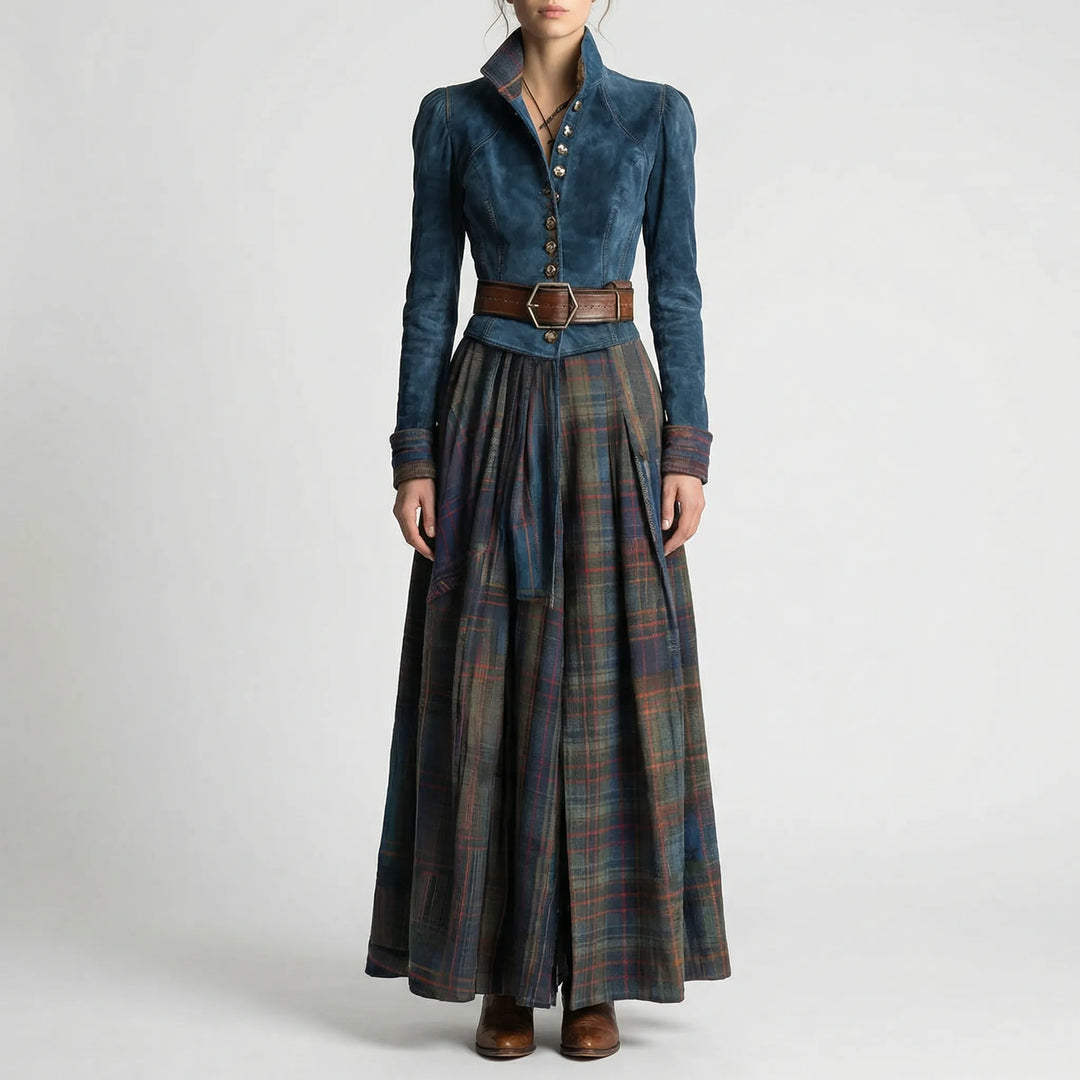 Tailliertes Maxikleid Mit Karorock - Kristen