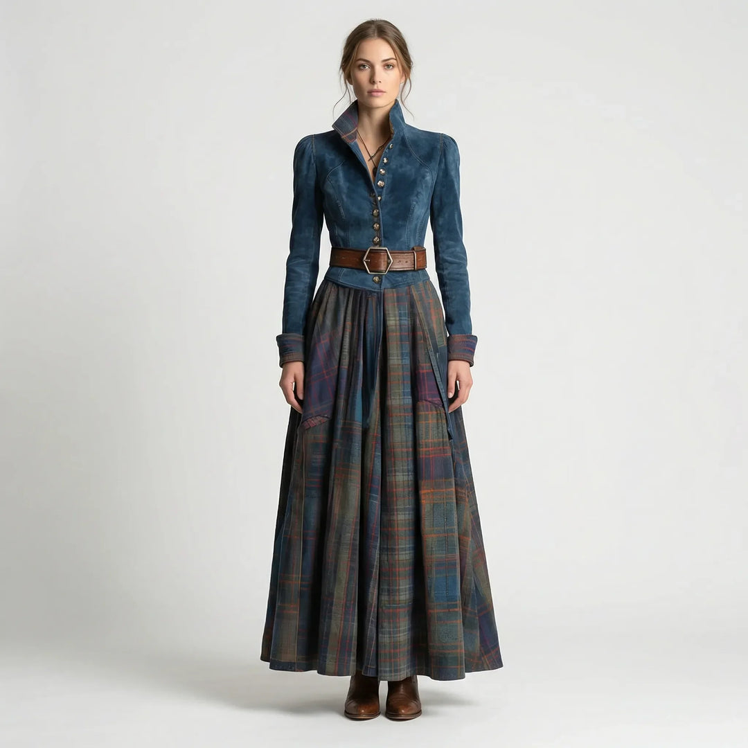 Tailliertes Maxikleid Mit Karorock - Kristen