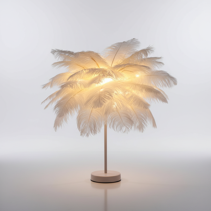 Tischlampe Mit Federschirm - PalmGleam