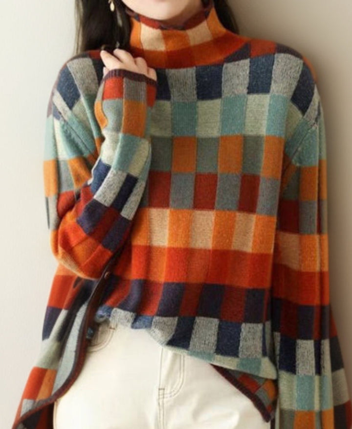 Luxus Kockás Női Pulóver - Eveline