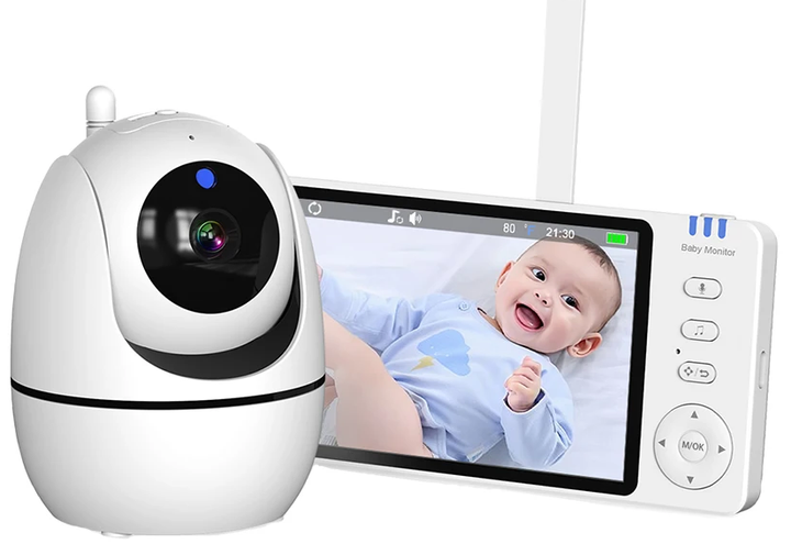 5 hüvelykes HD videós babmonitor kamerával, PTZ zoommal és éjjellátóval