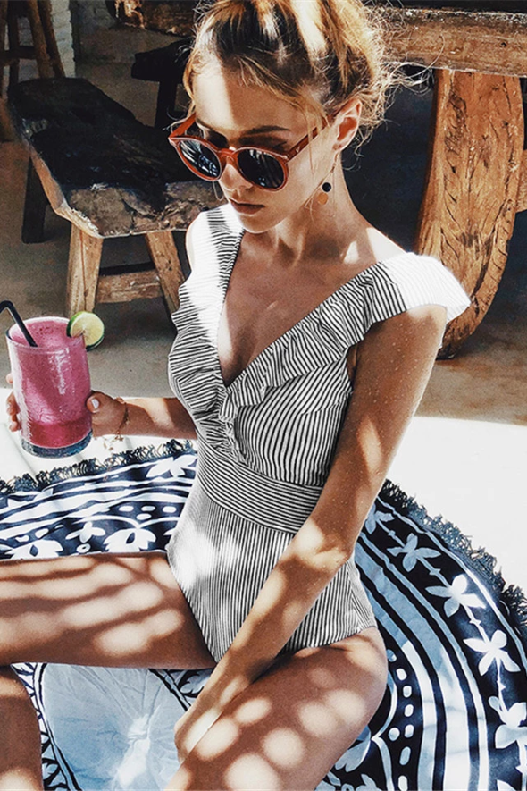 Retro fürdőruha nyomattal - Julia