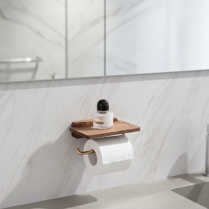 Wandmontierter Holzhalter - GlimmerShelf