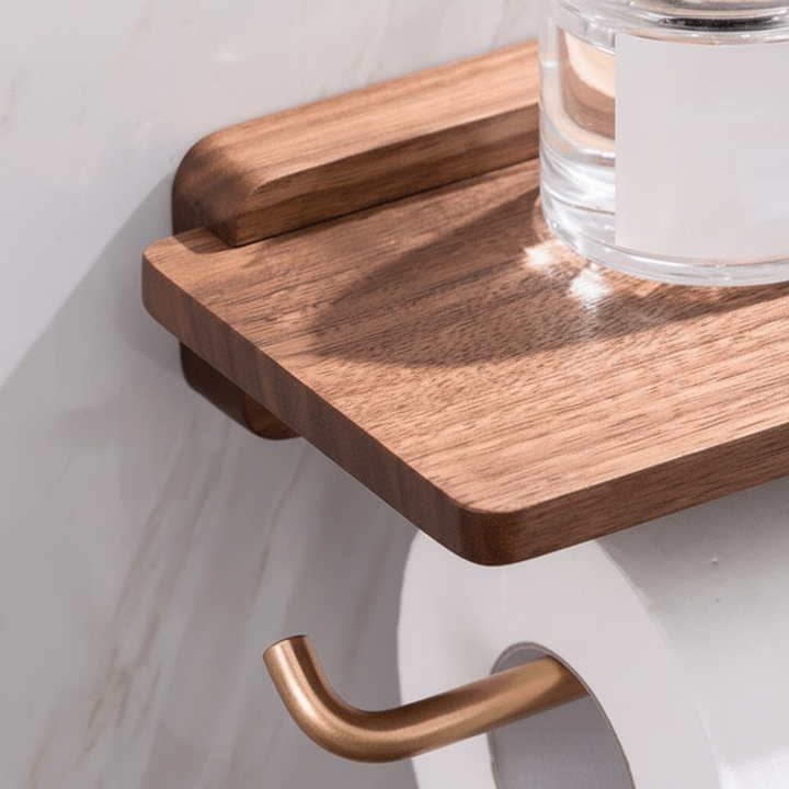 Wandmontierter Holzhalter - GlimmerShelf