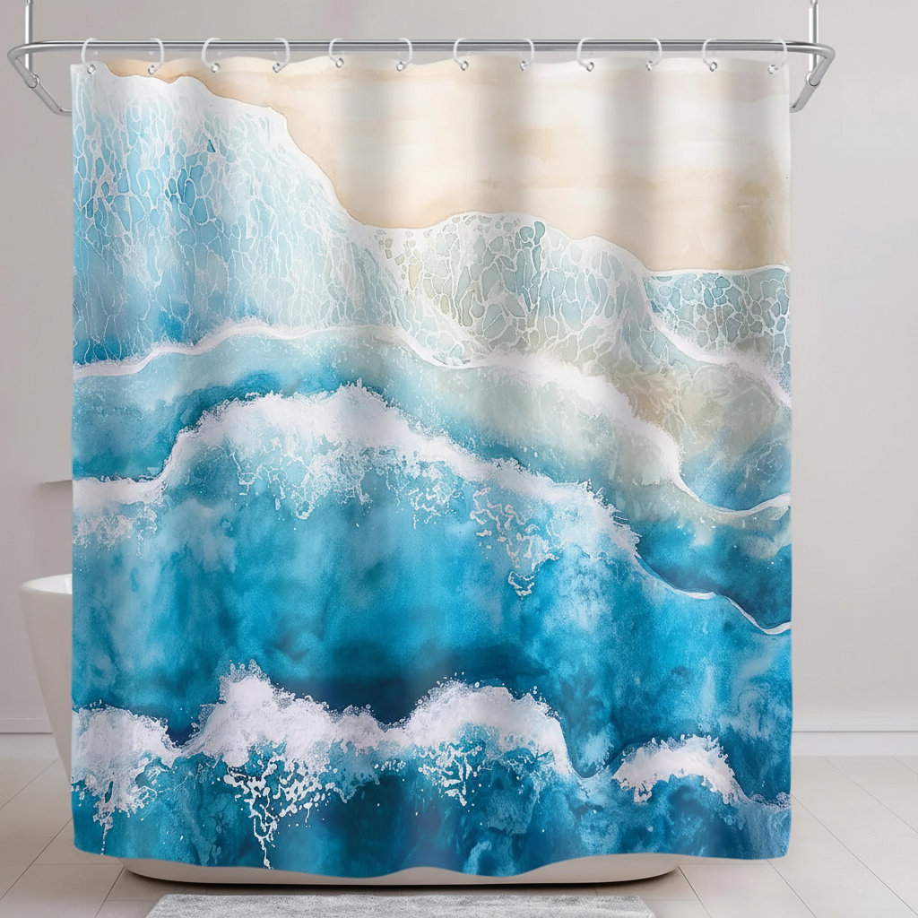 Wasserdichter Polyester Duschvorhang - Coastella