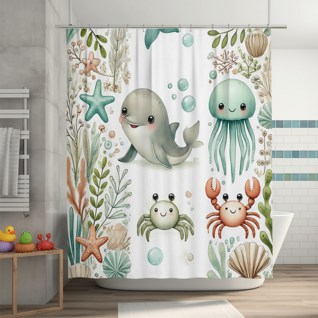 Weicher Stoff Duschvorhang - SeaSnuggle