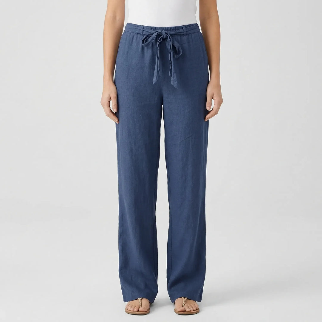 Wide-Leg Tie-Waist Women's Trousers - Laverne
