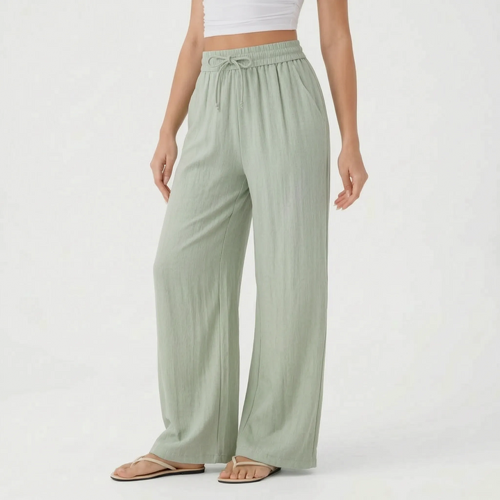 Wide Leg Casual Trousers - Peggy