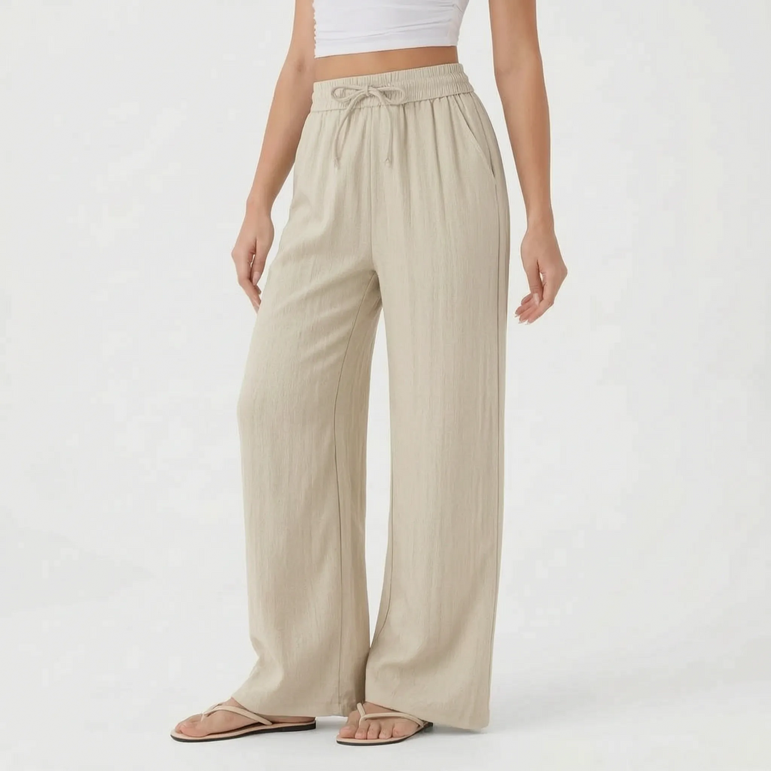 Wide Leg Casual Trousers - Peggy