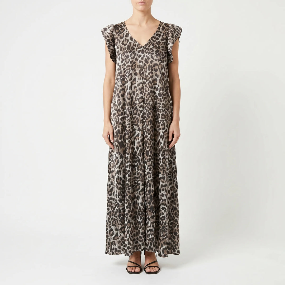 Wide Leg Leopard Print Jumpsuit - Sabrina