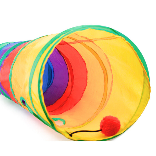 Regenbof játék alagút macskáknak - PurrfectPlay alagút