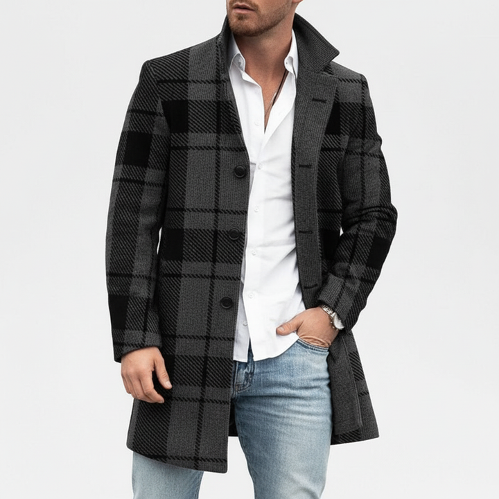 Wollmantel Mit Karomuster - Marc