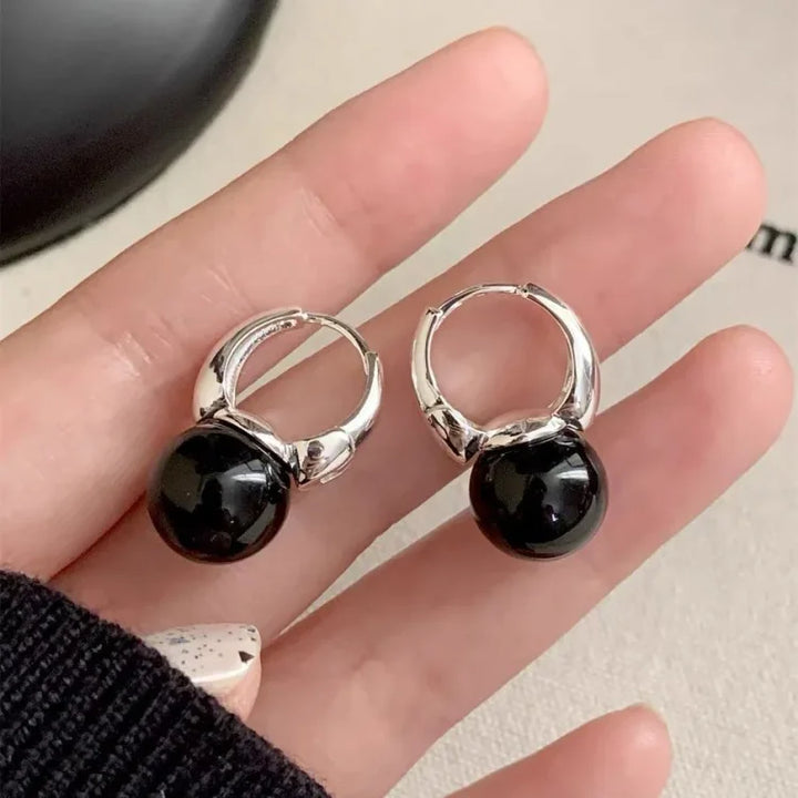Stílusos Fekete Onyx Fülbevalók - Lina