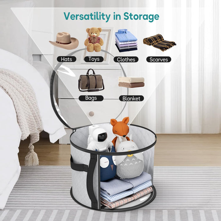 Nagy, átlátszó kalaptároló doboz – Széles karimájú kalap szervező fogantyúkkal (Vásárolj 1-et, és 1-et ingyen kapsz)