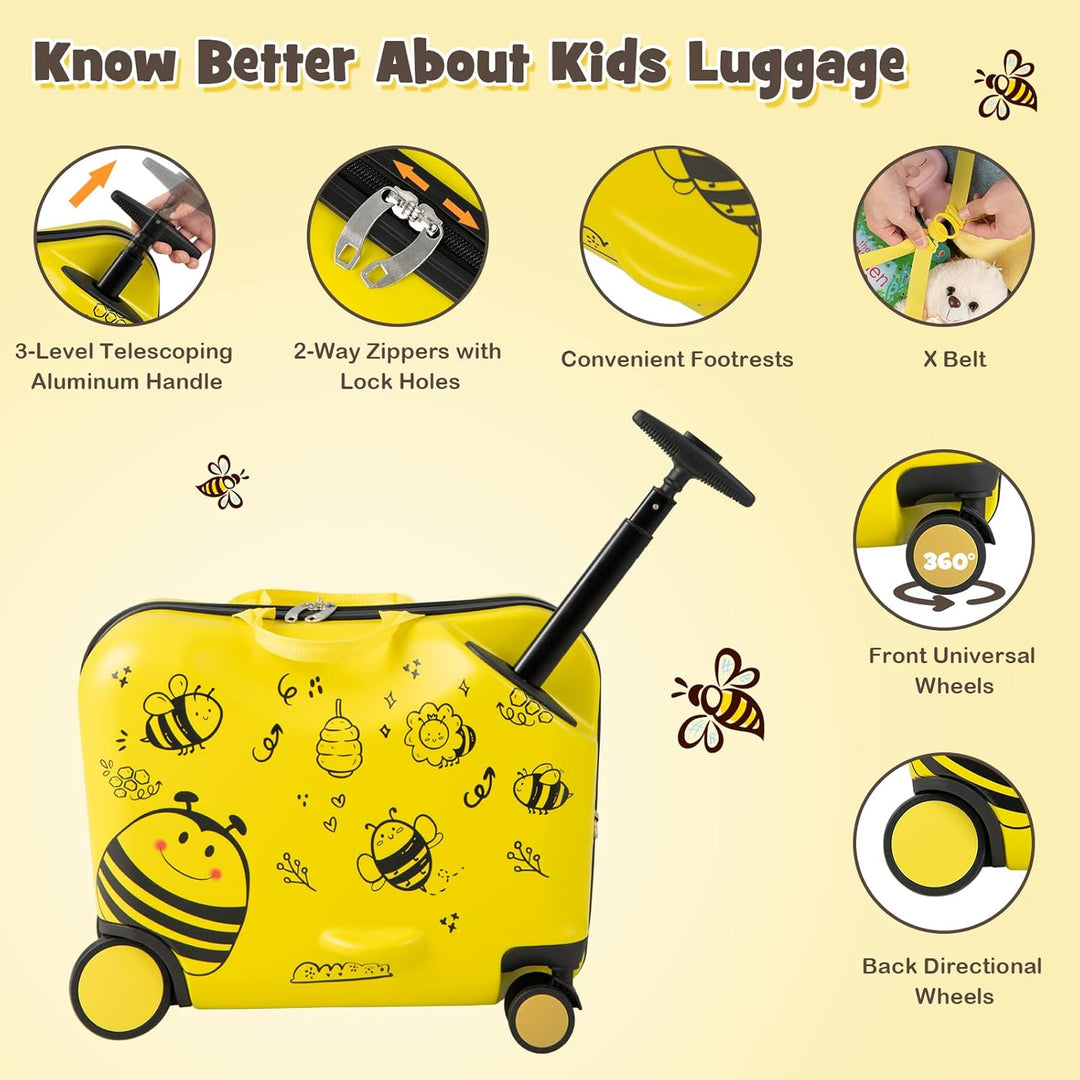 Gyerek 2 részes utazó bőrönd és hátizsák forgó kerekekkel