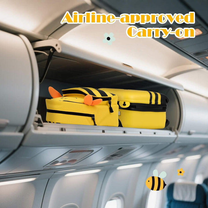 Gyerek 2 részes utazó bőrönd és hátizsák forgó kerekekkel