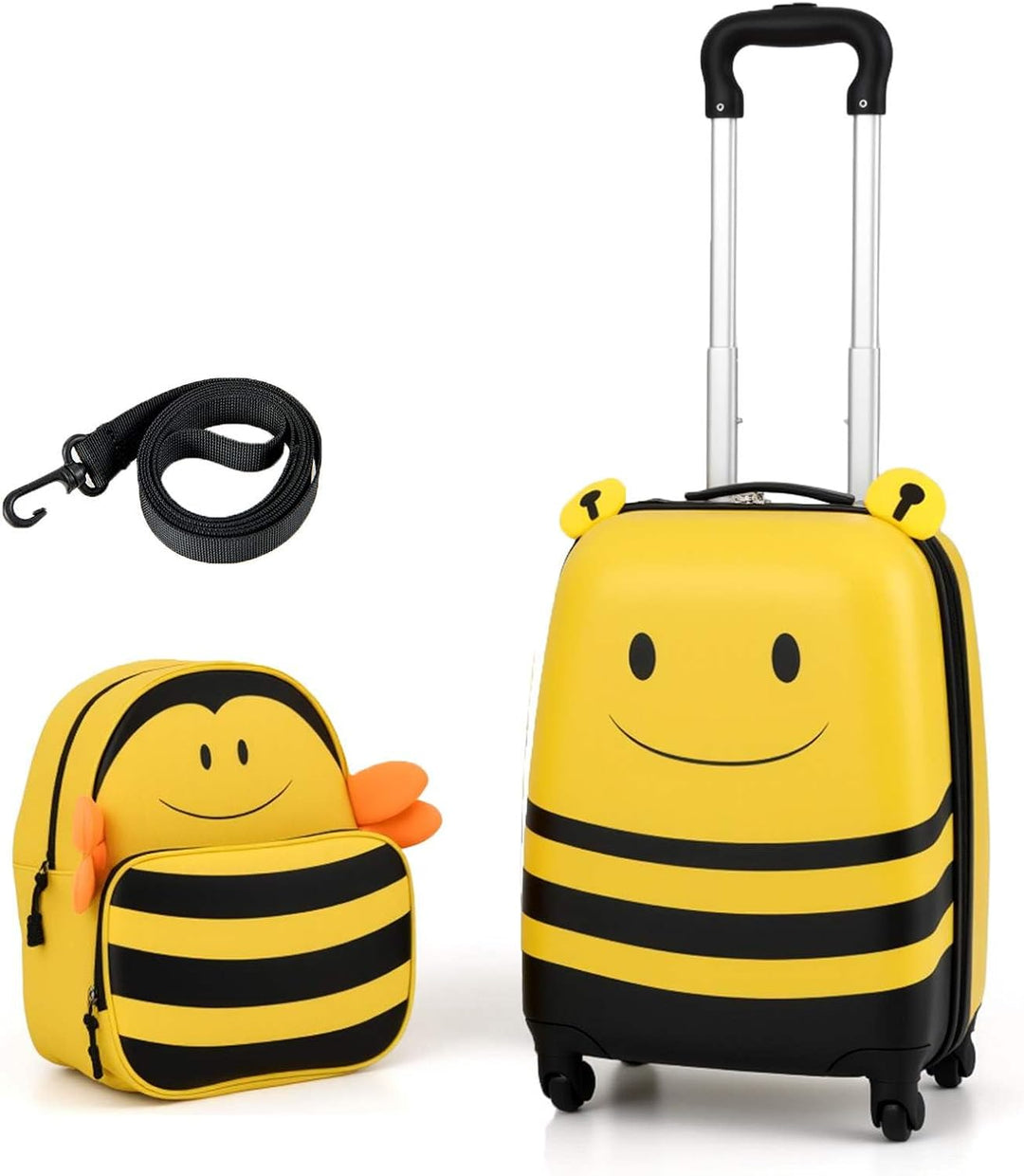 Gyerek 2 részes utazó bőrönd és hátizsák forgó kerekekkel