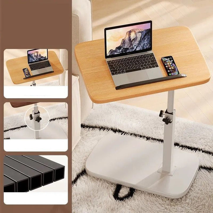 Fekete gurulós laptopasztal detail a fehér változattal