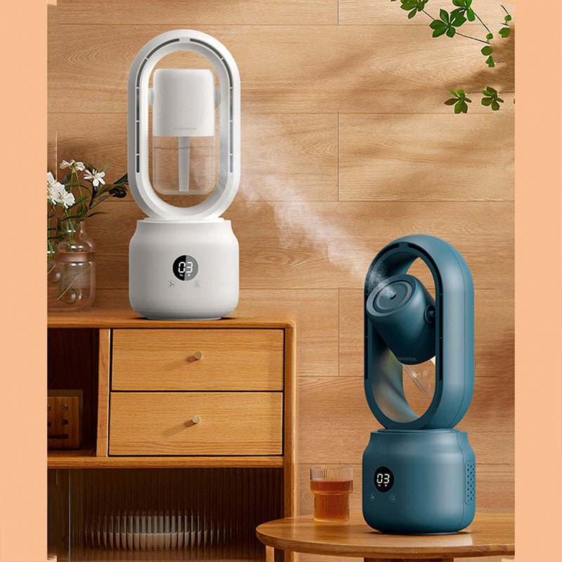 Hordozható Lapát Nélküli Ventilátor Párásítóval - CoolMist